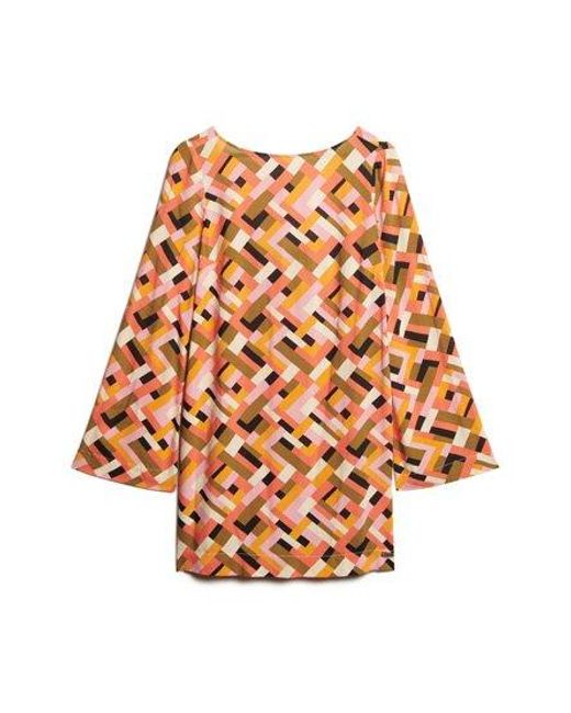 Dames robe courte imprimée dos ouvert Superdry en coloris Orange