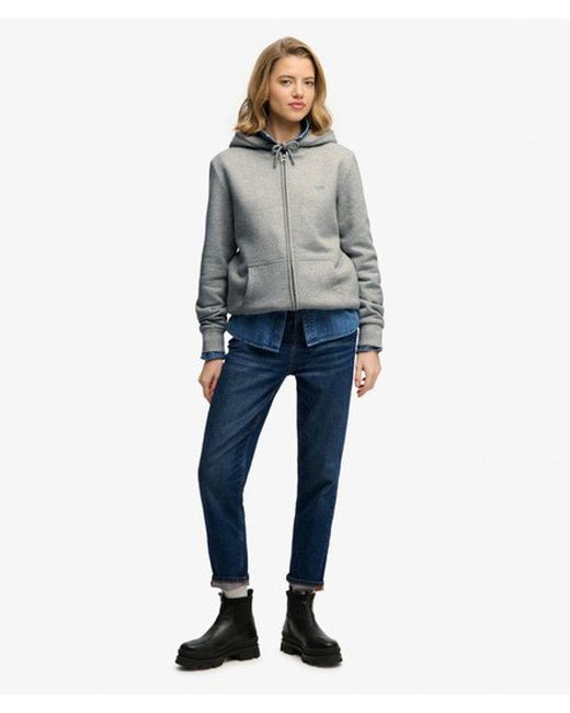 Superdry Gray & Co Essential Borg Lined Zip Hoodie