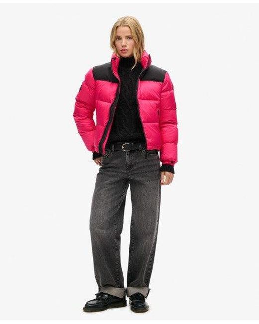 Superdry Sportstyle Code Pufferjas in het Pink
