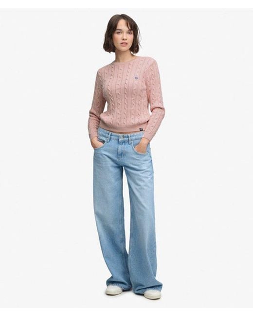 Superdry Blue & Co Essentials Cable Knit Jumper