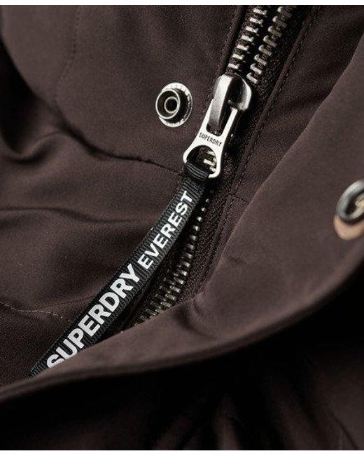 Superdry Brown Fully Lined Everest Hooded Puffer Jacket for men