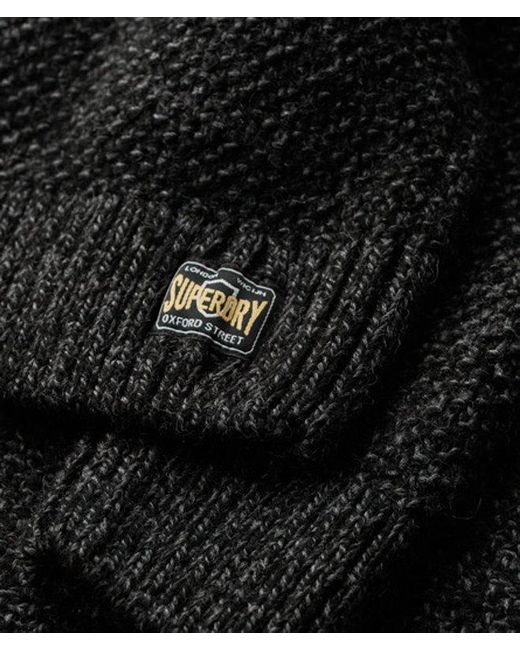 Pull en maille torsadée jacob Superdry pour homme en coloris Black