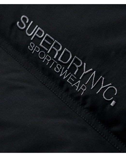 Superdry Black & Co Loose Fit Embroidered City Chevron Padded Parka Coat for men