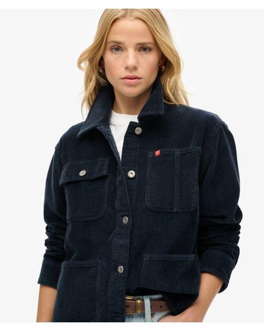 Superdry Blue Corduroy Chore Jacket