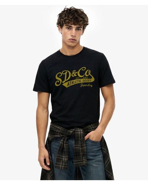 Superdry Vintage Script T-shirt in het Black voor heren