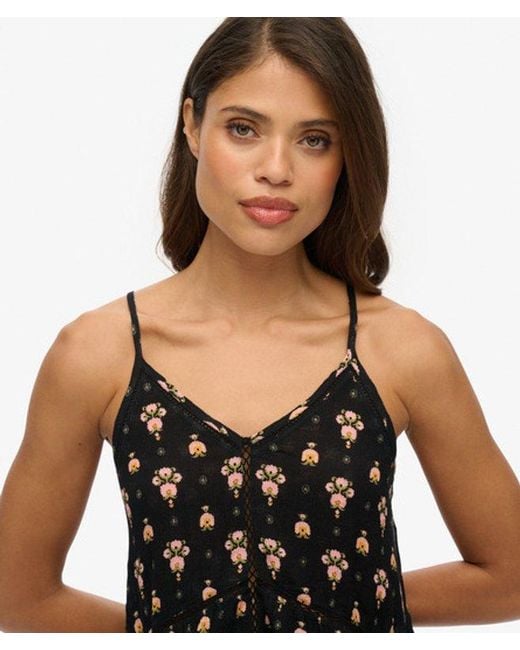 Superdry Black & Co Ladder Trim Cami Top