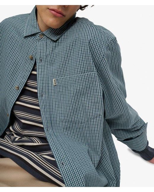 Superdry Blue Bench X & Co Bench Skater Check Long Sleeve Shirt for men