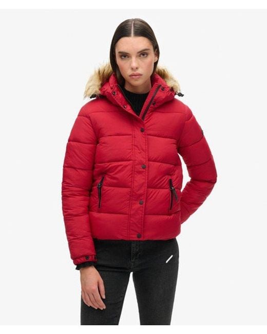 Superdry Red Hooded Mid Layer Short Jacket