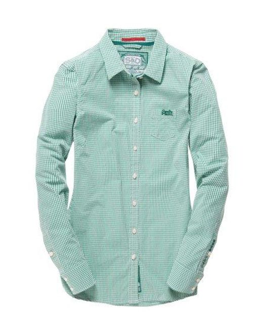 Superdry Green Premium Dress Shirt Tudor Jade Gingham