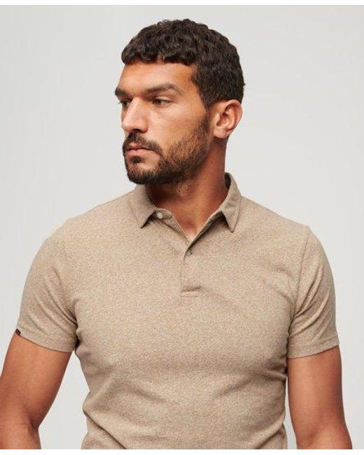 Superdry Brown Jersey Polo Shirt for men