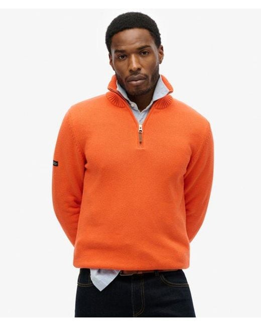 Superdry Orange & Co Cotton Classics Half-zip Knitted Jumper for men