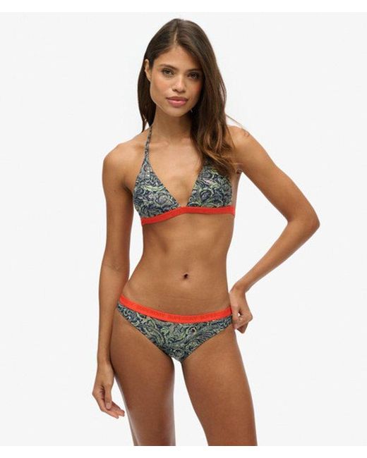 Superdry Brown & Co Print Triangle Bikini Top