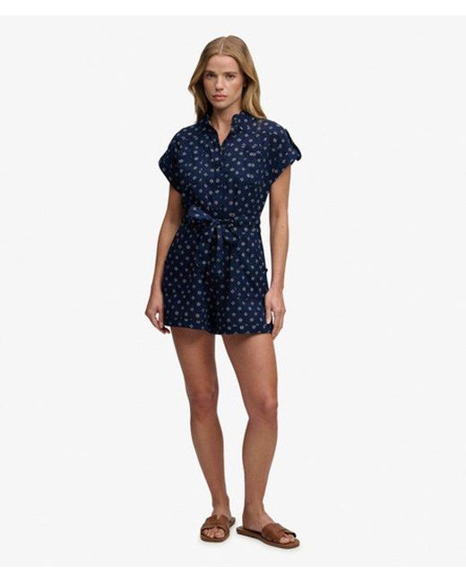Superdry Blue & Co Belted Utility Playsuit