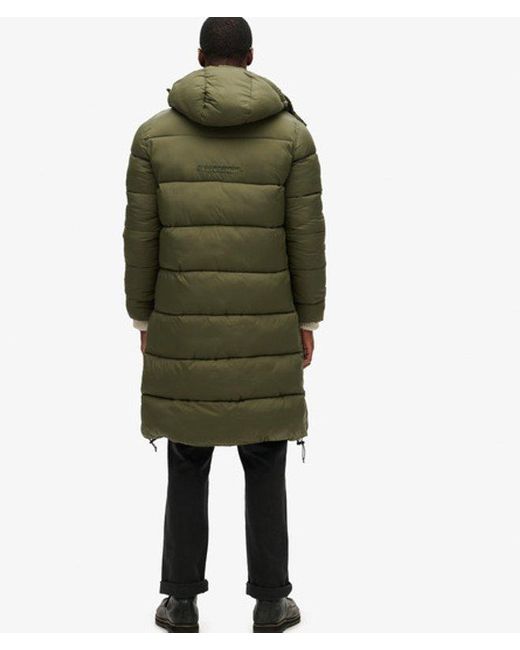 Superdry Green & Co Ripstop Long Puffer Coat for men