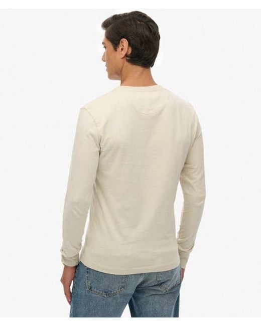 Homme T-Shirt Grandad Classic Essential Taille Superdry pour homme en coloris Natural