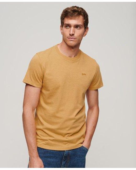 Superdry Brown Organic Cotton Essential Small Logo T-shirt for men