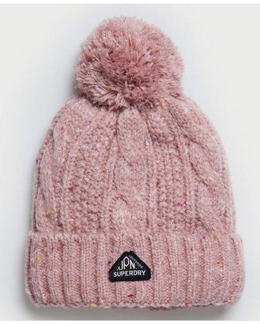 Superdry Gracie Cable Beanie in Candy 