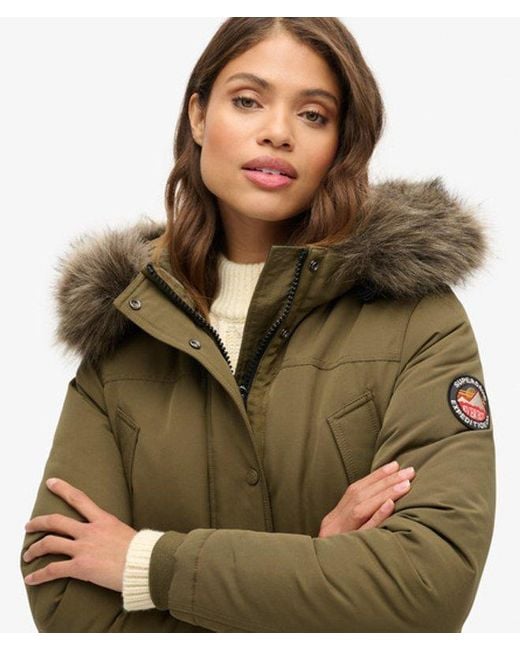 Superdry Everest Parka Van Imitatiebont in het Natural