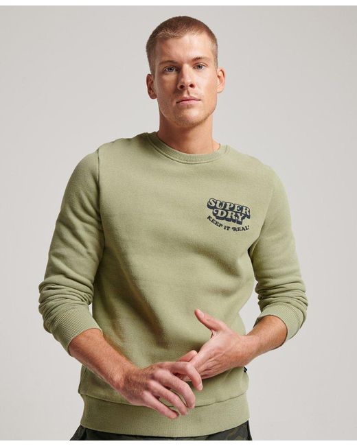 Superdry Vintage Cooper Classic Crew Sweatshirt Green / Oil Green for Men |  Lyst