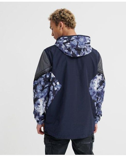 Superdry Blue Jared Overhead Cagoule Jacket Moody Tie Dye for men