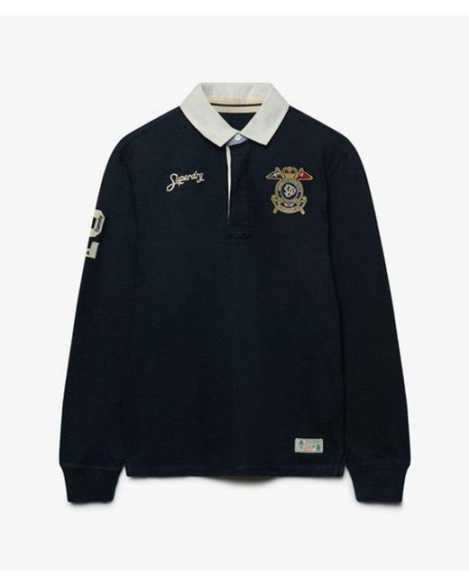 Superdry Blue & Co Double Emblem Rugby Shirt for men