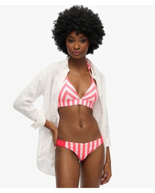 Superdry Red & Co Striped Cheeky Bikini Bottoms