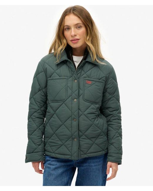 Superdry Doorgestikte Chore Liner Jas in het Green