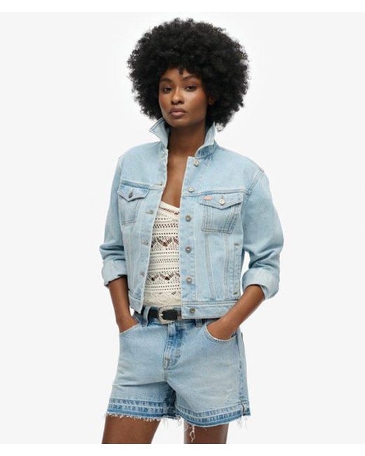 Superdry Blue Embellished Denim Jacket