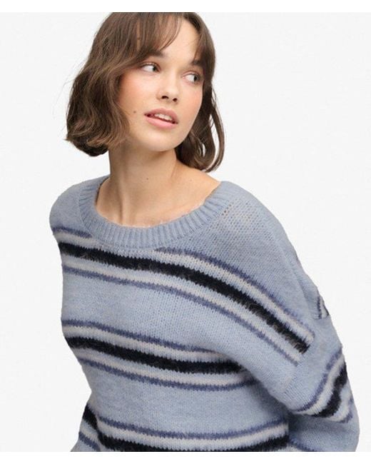 Superdry Blue & Co Slouchy Brushed Stripe Knit Jumper