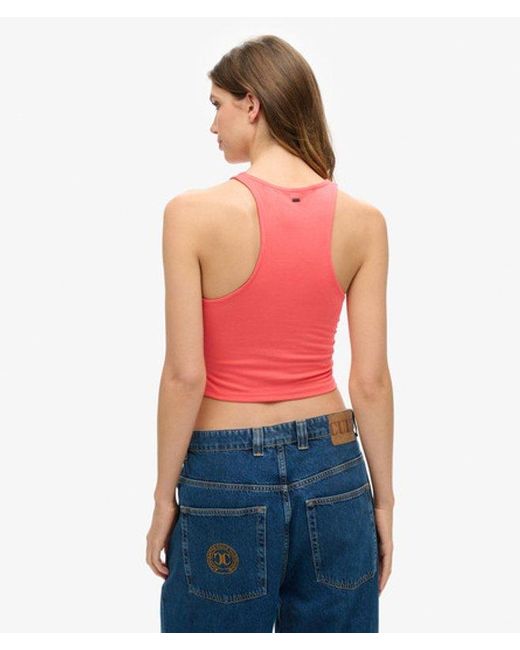 Superdry Red & Co Studios Jersey Racer Tank Top