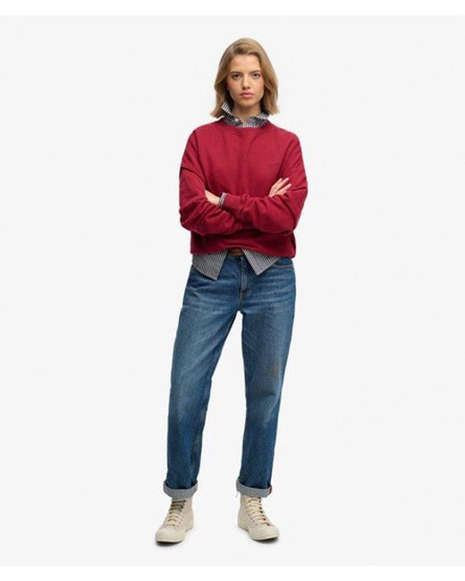 Superdry Red & Co Essential Logo Crew Sweatshirt