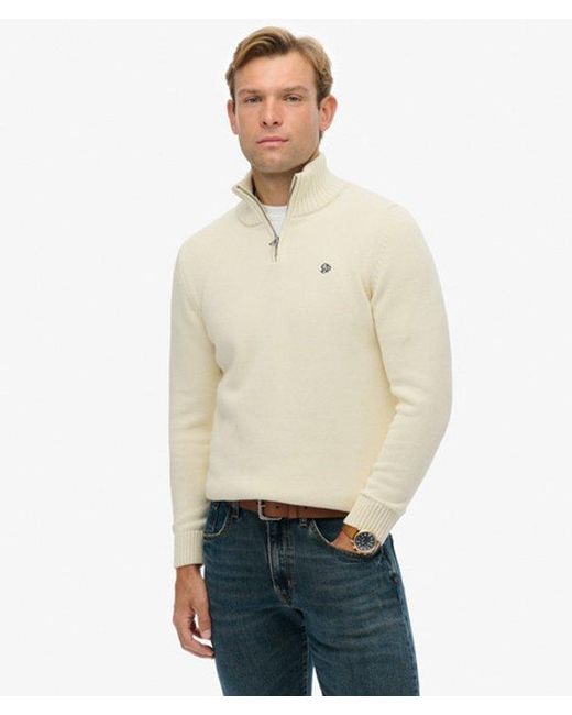 Superdry Natural & Co Cotton Half Zip Knit Jumper for men