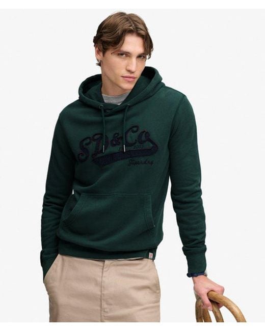 Superdry Green & Co Washed Embroidered Relaxed Hoodie for men