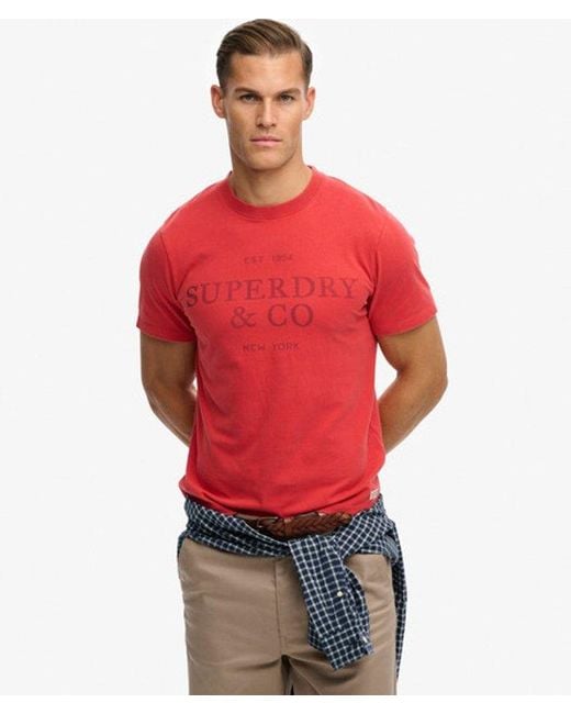 Superdry 1954 Company Relaxed T-shirt in het Red voor heren