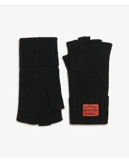 Superdry Black Workwear Knitted Gloves