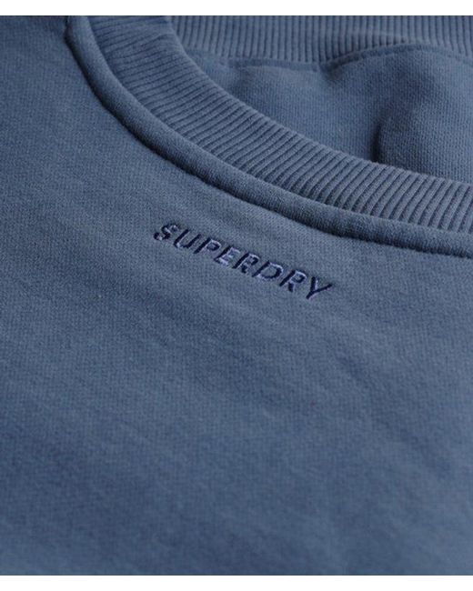 Superdry Blue Blank Oversized Crew Sweatshirt for men