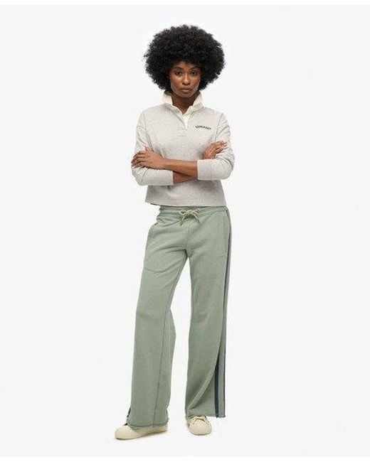 Superdry Athletic Essentials joggingbroek Met Logo En Rechte Pijpen in het Green