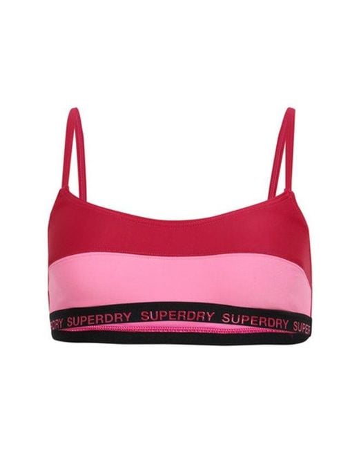 Superdry Red & Co Ladies Striped Elastic Bralette Bikini Top
