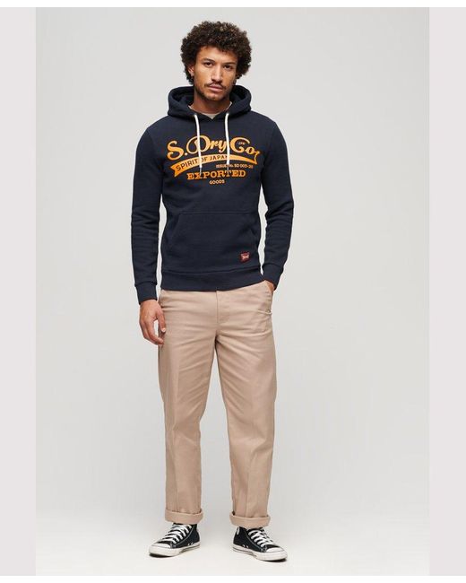 Superdry Classic Spirit Hoodie in Blue for Men | Lyst