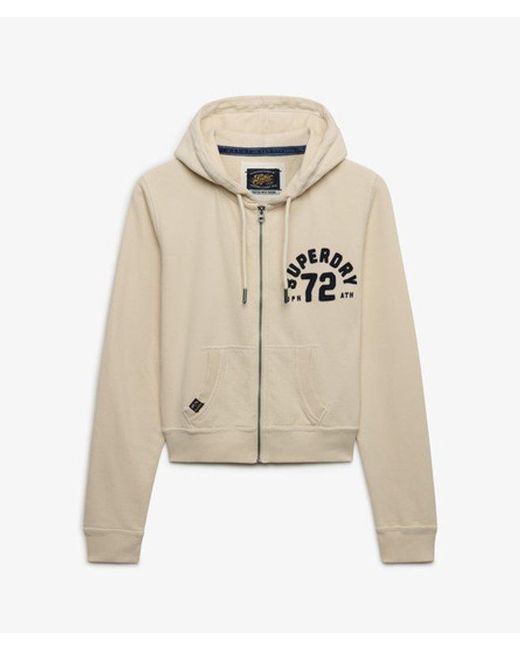 Superdry Natural & Co Athletic Relaxed Crop Zip Hoodie