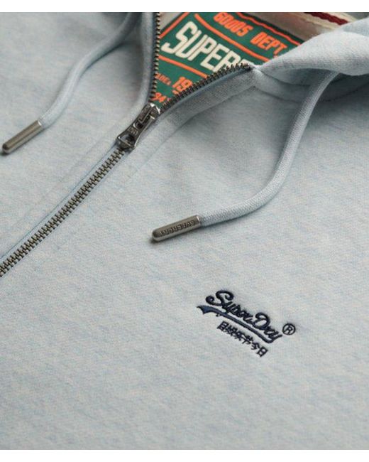 Superdry Blue & Co Essential Logo Half Brushed Zip Hoodie for men