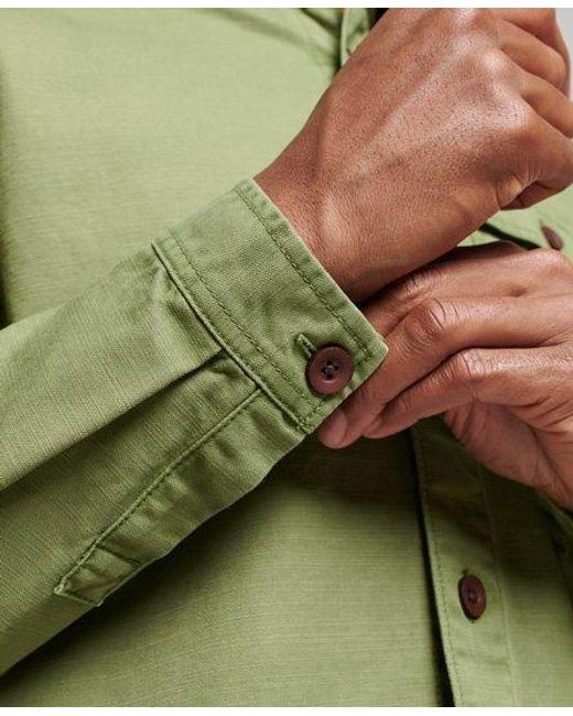 Superdry Green Classic Military Shirt for men