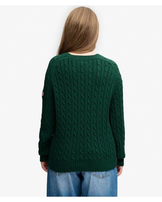 Superdry Green & Co Cable Knit Slouchy Jumper