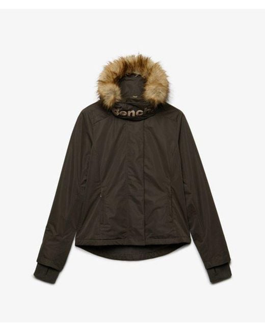 Superdry Gray Bench X & Co Bench Faux Fur Hooded Windcheater Jacket