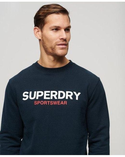 Superdry Sportswear Logo Sweatshirt Met Ronde Hals En Losse Pasvorm in het Blue voor heren