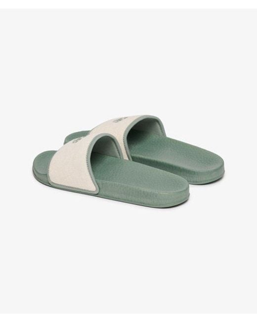 Superdry Green & Co Towelling Pool Sliders