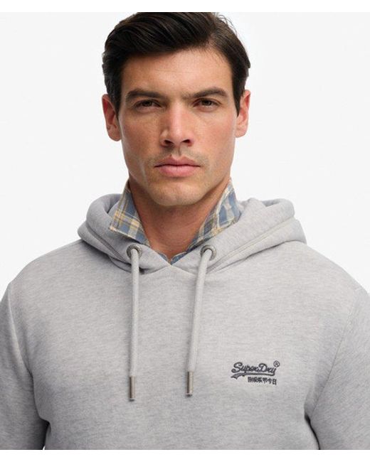 Homme Sweat À Capuche Logo Vintage Brodé Taille Superdry pour homme en coloris Gray