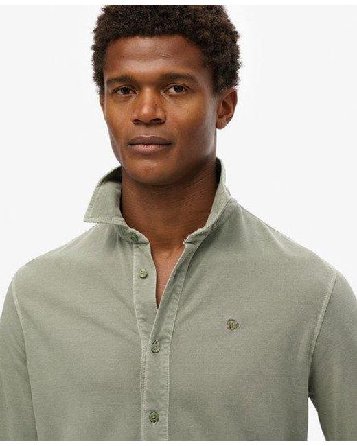 Superdry Vintage Destroy Piqué Overhemd Met Lange Mouwen in het Green voor heren