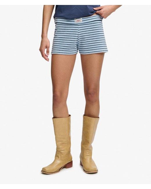 Superdry Blue & Co Athletic Essentials Fold Over Towelling Shorts