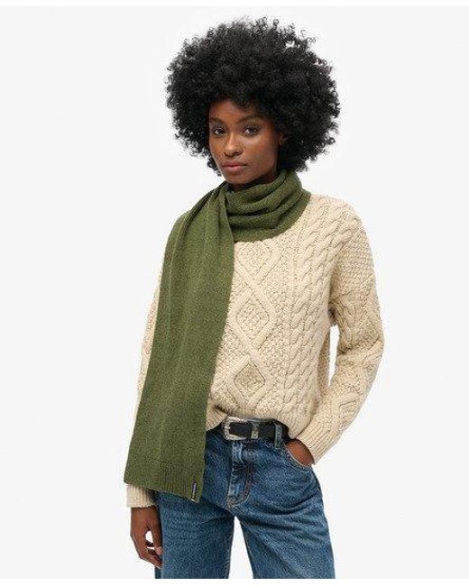 Superdry Essential Logo Gebreide Sjaal in het Green